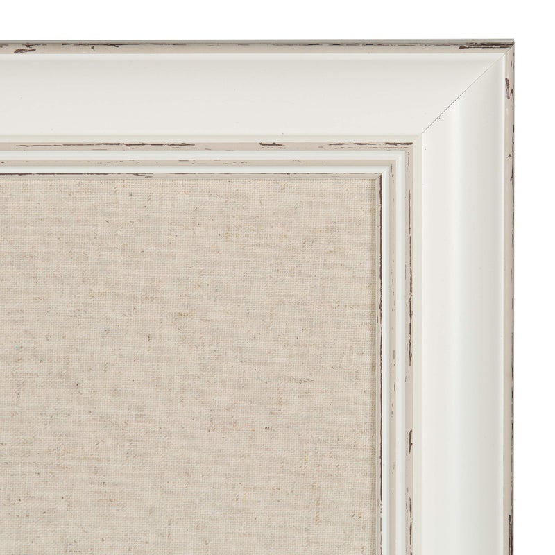 DesignOvation Macon Framed Linen Fabric Pinboard, 18x27, Soft White - Image 3